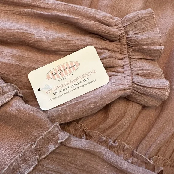 Dusty Pink Ruffle Tiered Dress by Mikarose - Picture 10 of 10